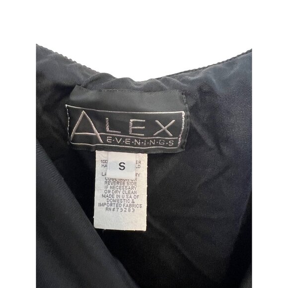 Alex Evenings Womens Black Tiered Chiffon Strapless Dress Size S - Picture 4 of 6